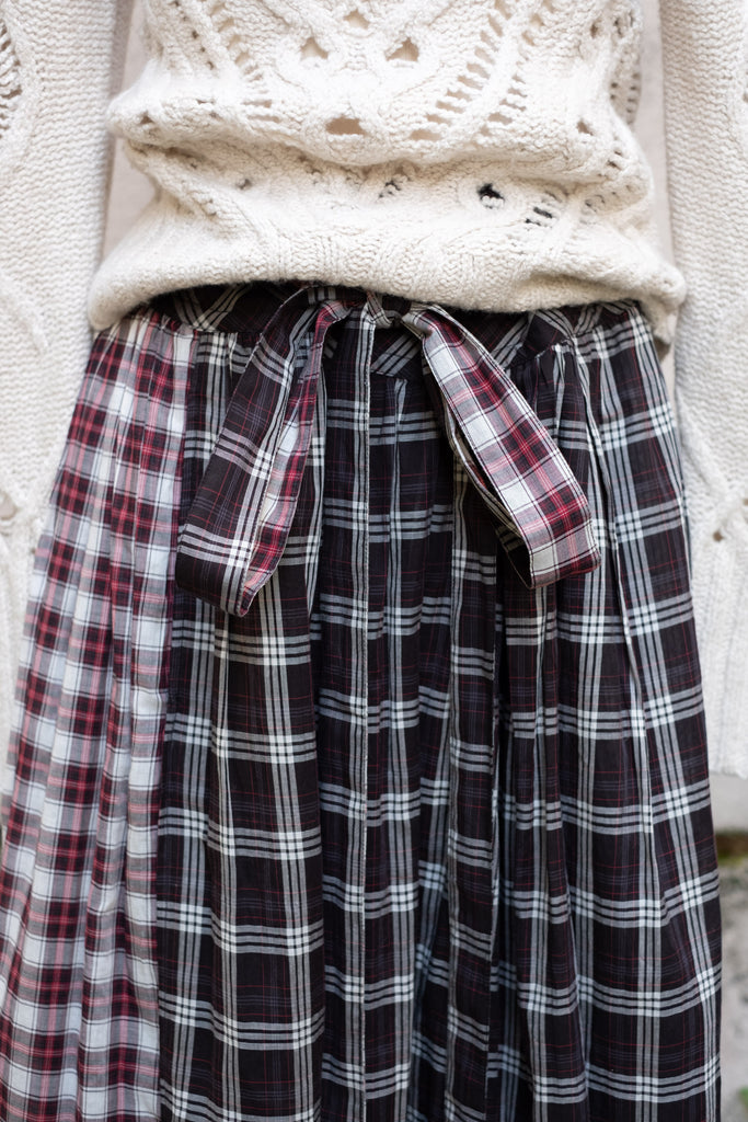 Marc Jacobs Collection Mixed Plaid Midi Skirt