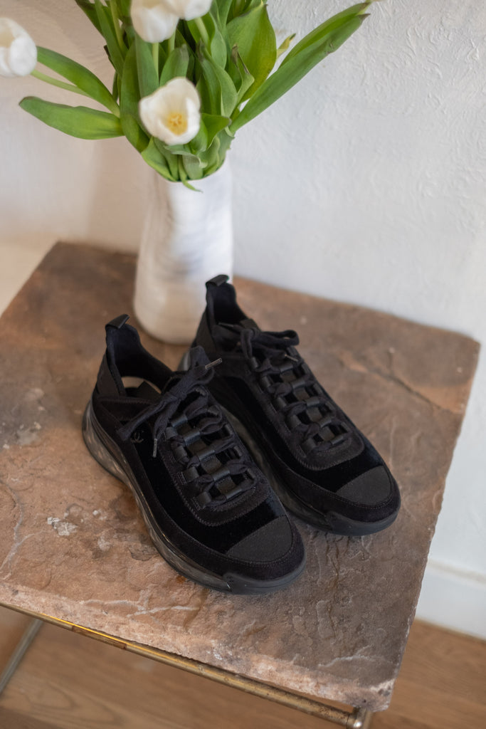 Chanel Velvet Trainers