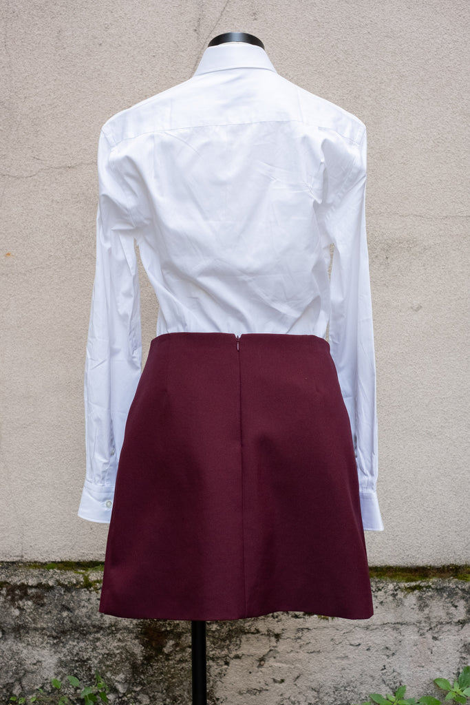 Miu Miu Box Pleat Front Mini Skirt