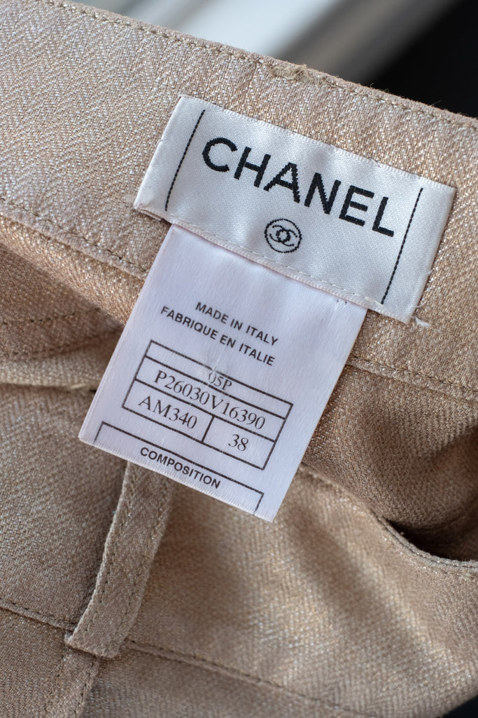 Vintage Chanel Waxed Linen Mini Skirt