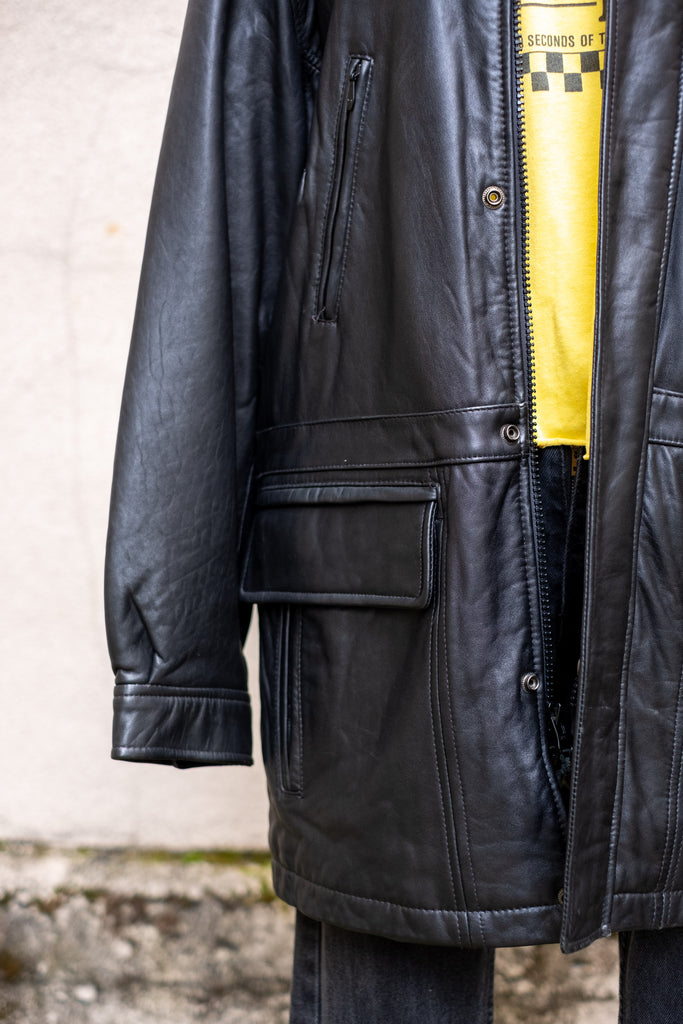 Vintage Leather Mid Length Jacket