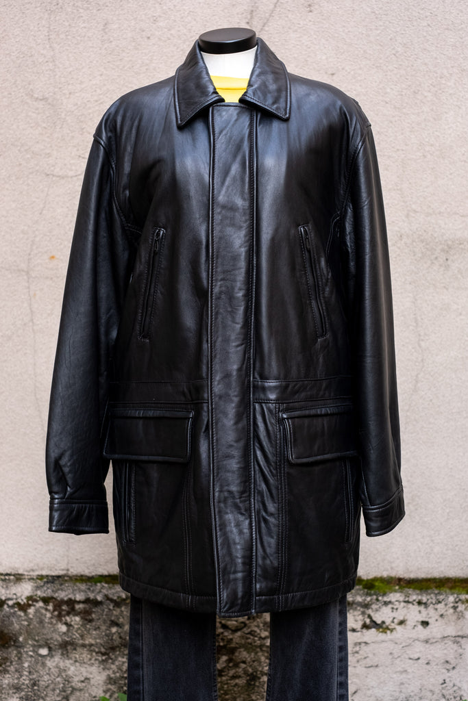 Vintage Leather Mid Length Jacket