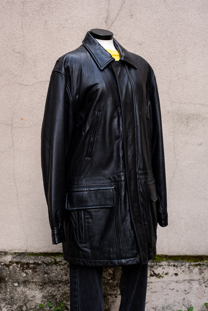 Vintage Leather Mid Length Jacket