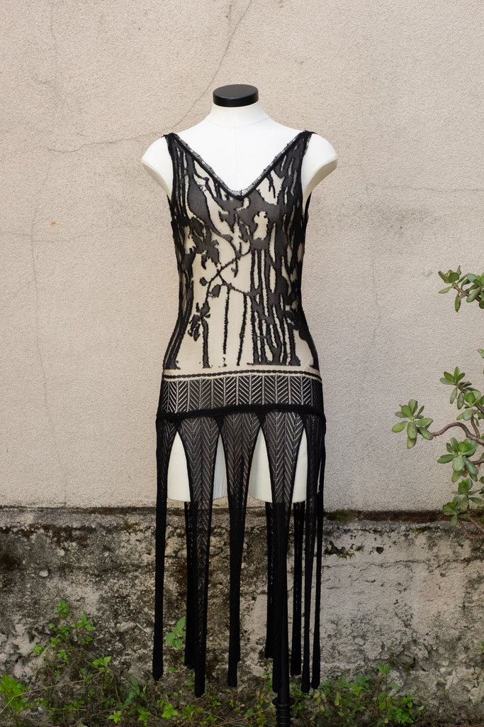 Vintage Christian Lacroix Fringe Knit Dress